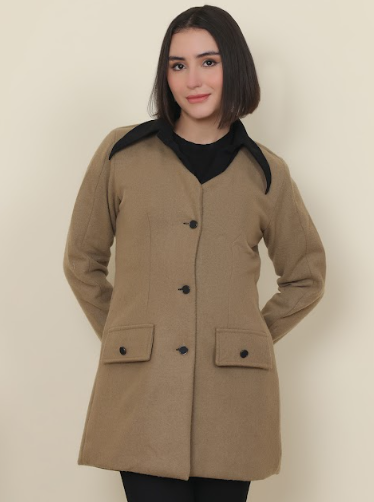 Women’s Premium Wool-Blend Buttoned Winter Coat